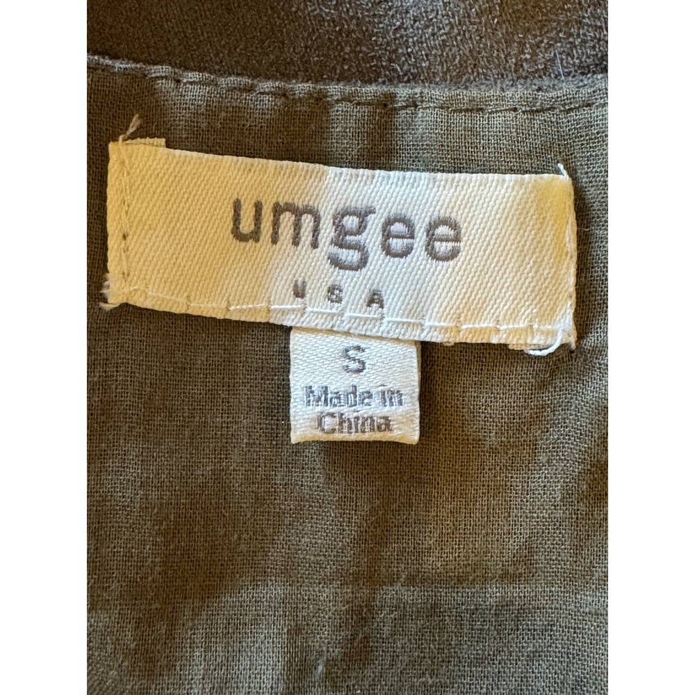 Umgee Dress‎ Women Small Olive Green Faux Suede Floral Embroidered Mini Bohemian - Picture 9 of 11